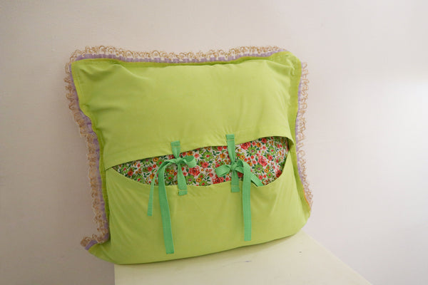 Print rose pillow